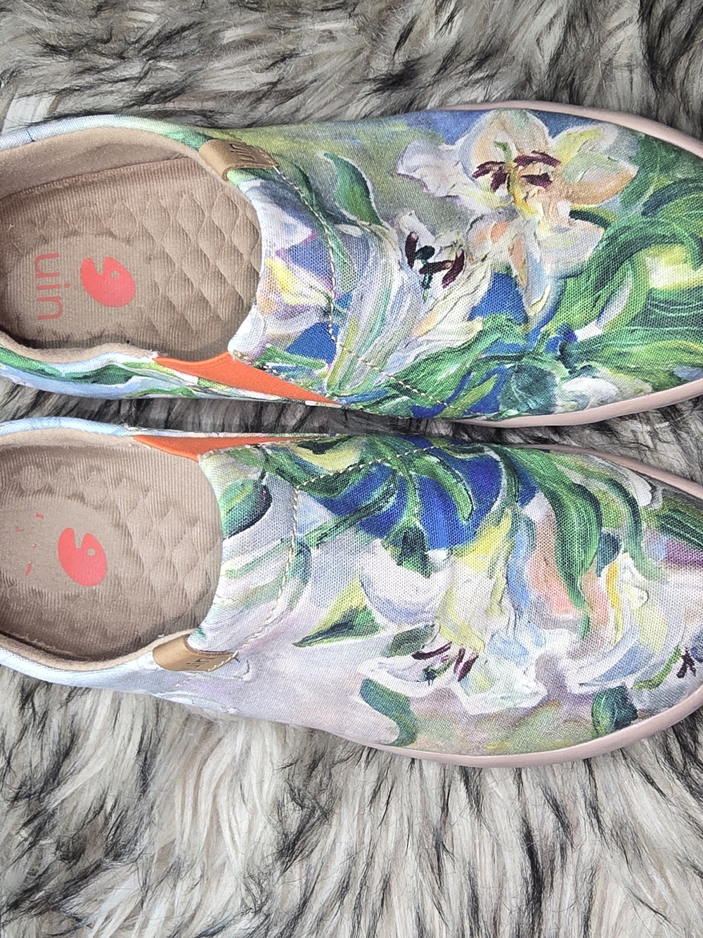 UIN Women's Floral Slip-On Mules in Green, Blue, Pink - Picture 3 of 7